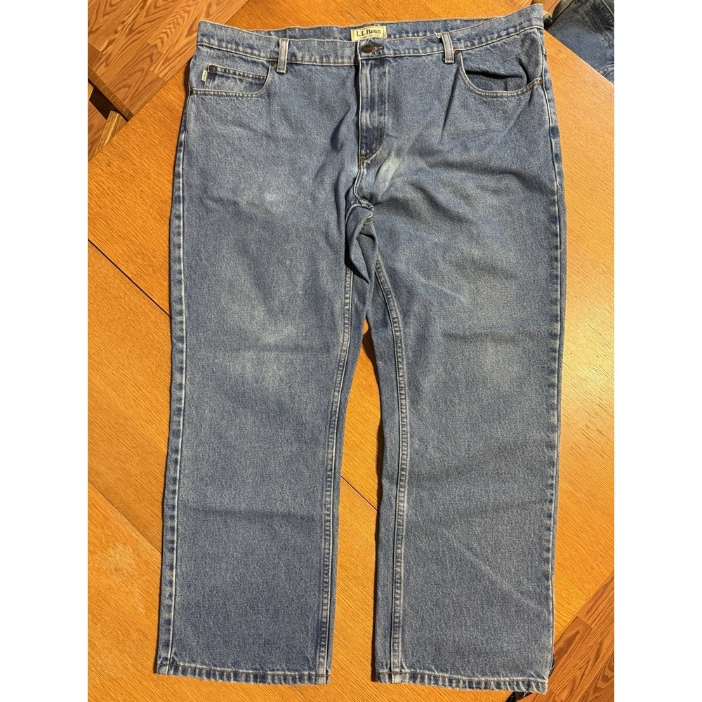 LL Bean Classic‎ Fit Jeans Mens Size 42x29 Blue Medium Wash Straight Leg Denim